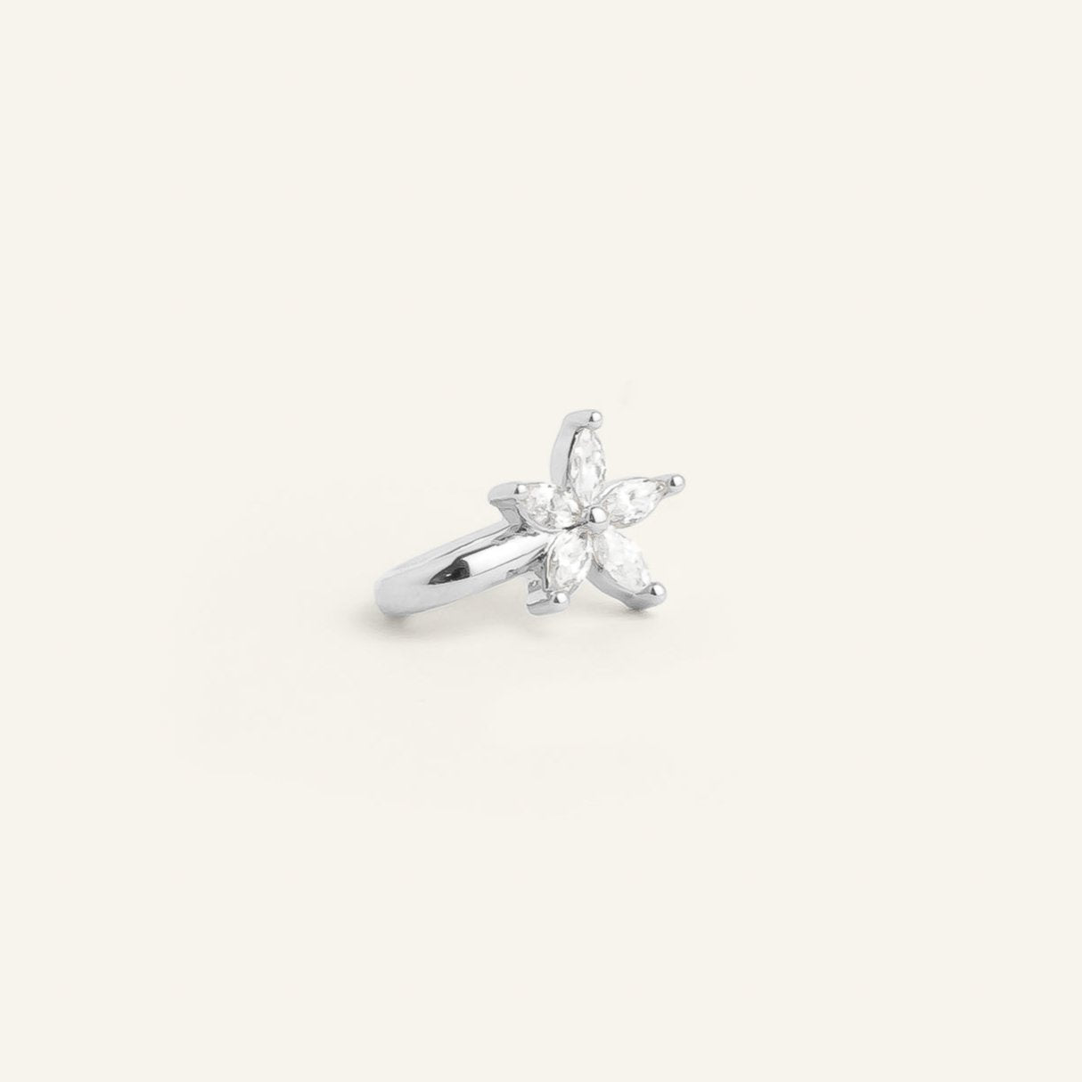 Earcuff fleur argent femme hélix