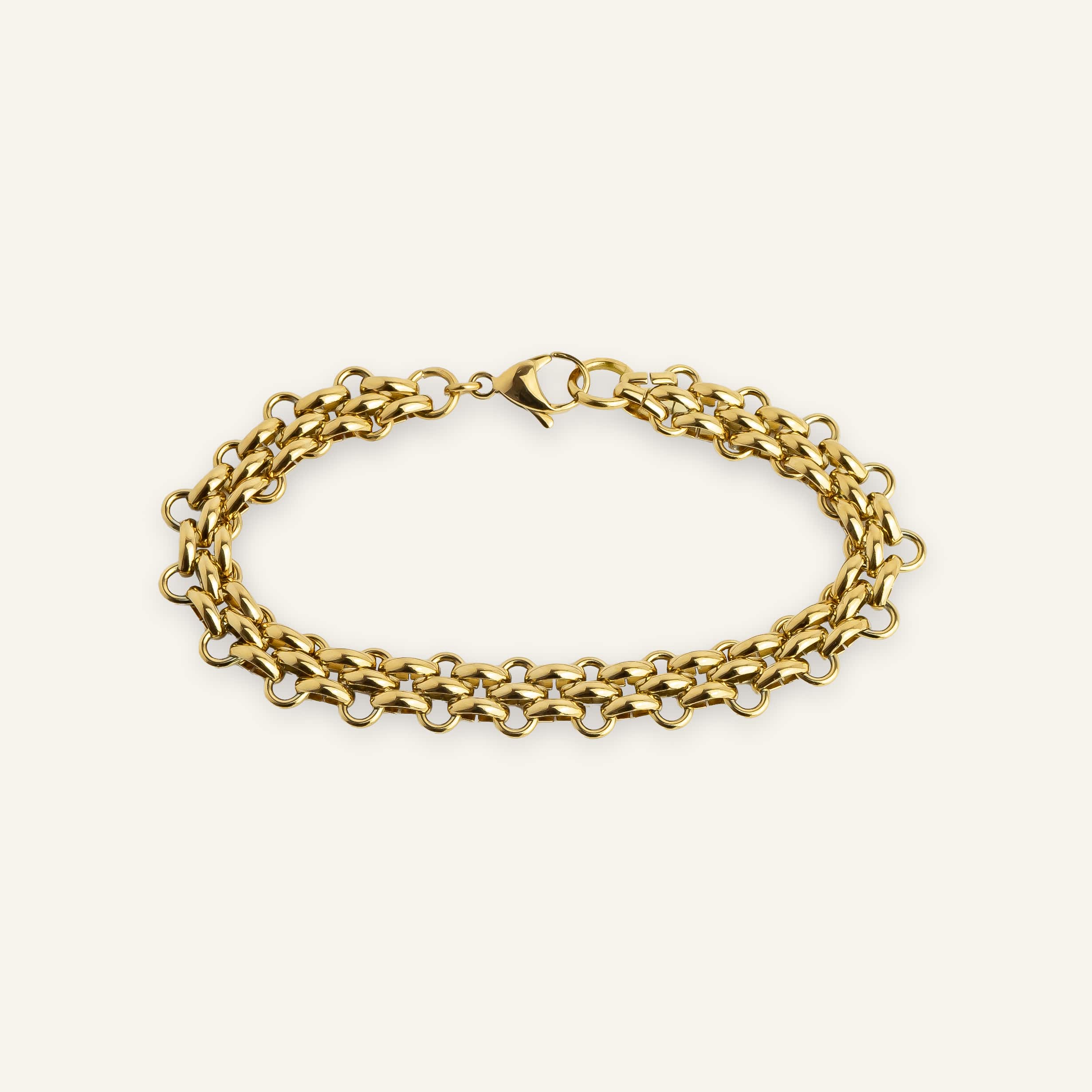 Bracelet chaîne acier inoxydable doré
