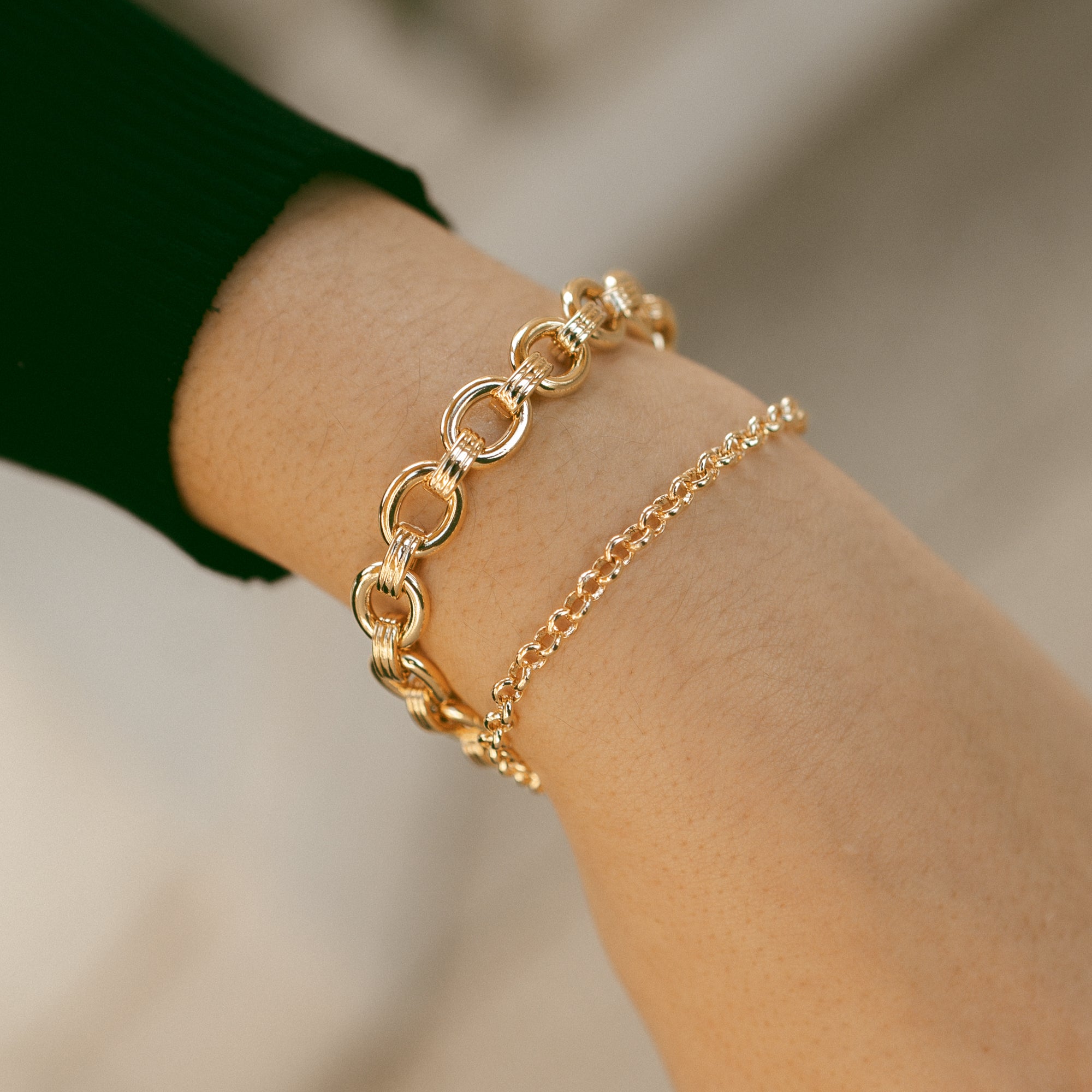 Gros Bracelet chaîne plaqué or