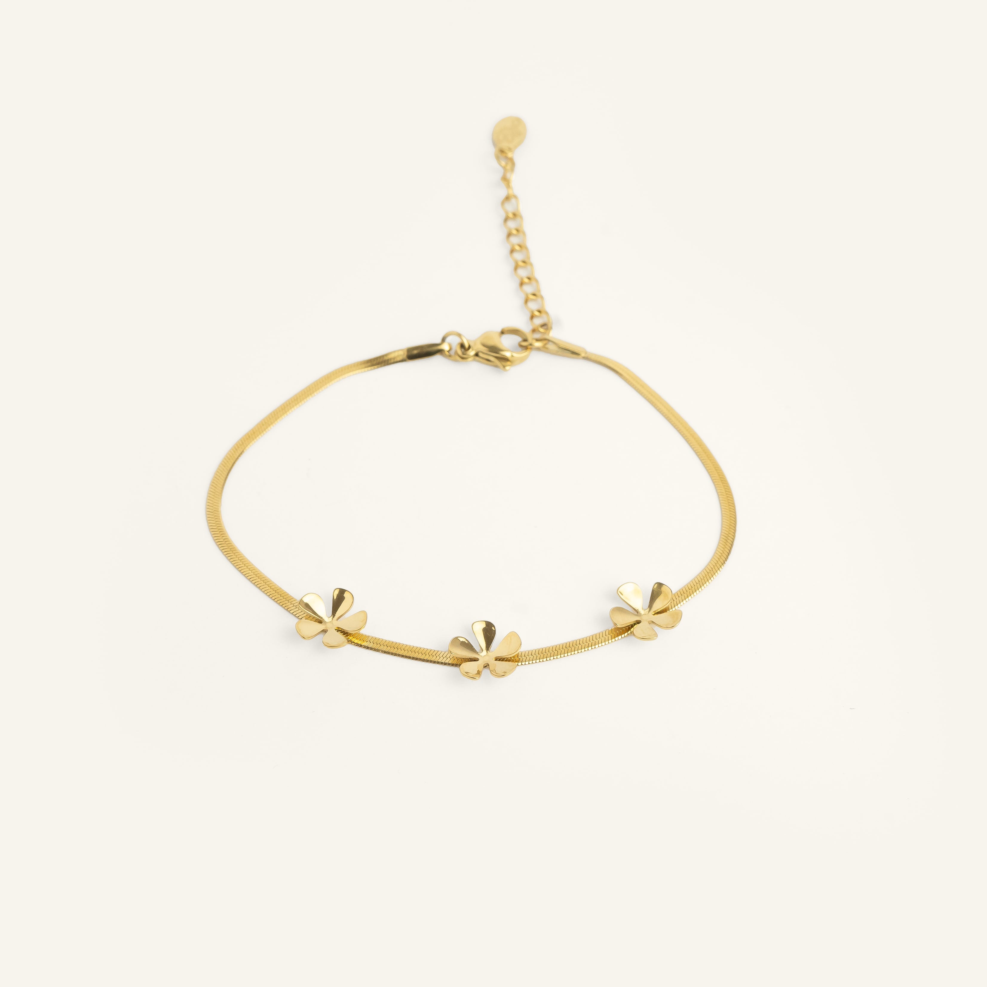 Bracelet fleur acier inoxydable