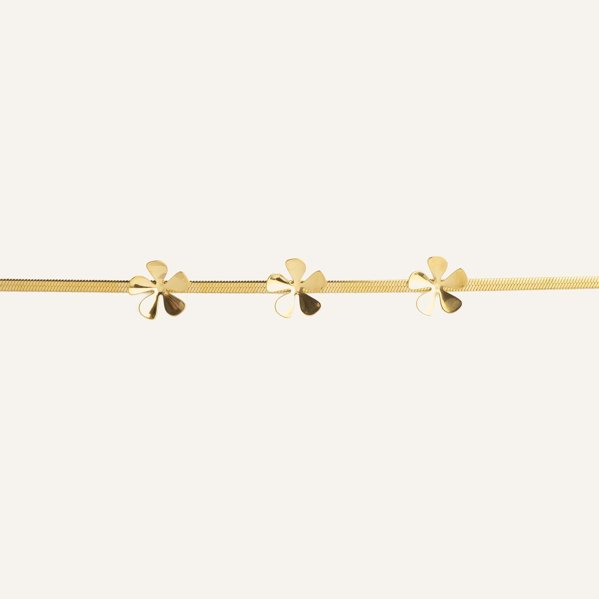 Bracelet fleur acier inoxydable