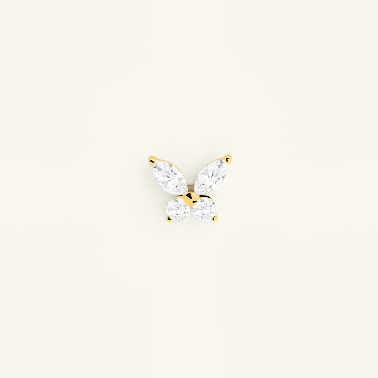 Piercing butterfly en titane doré