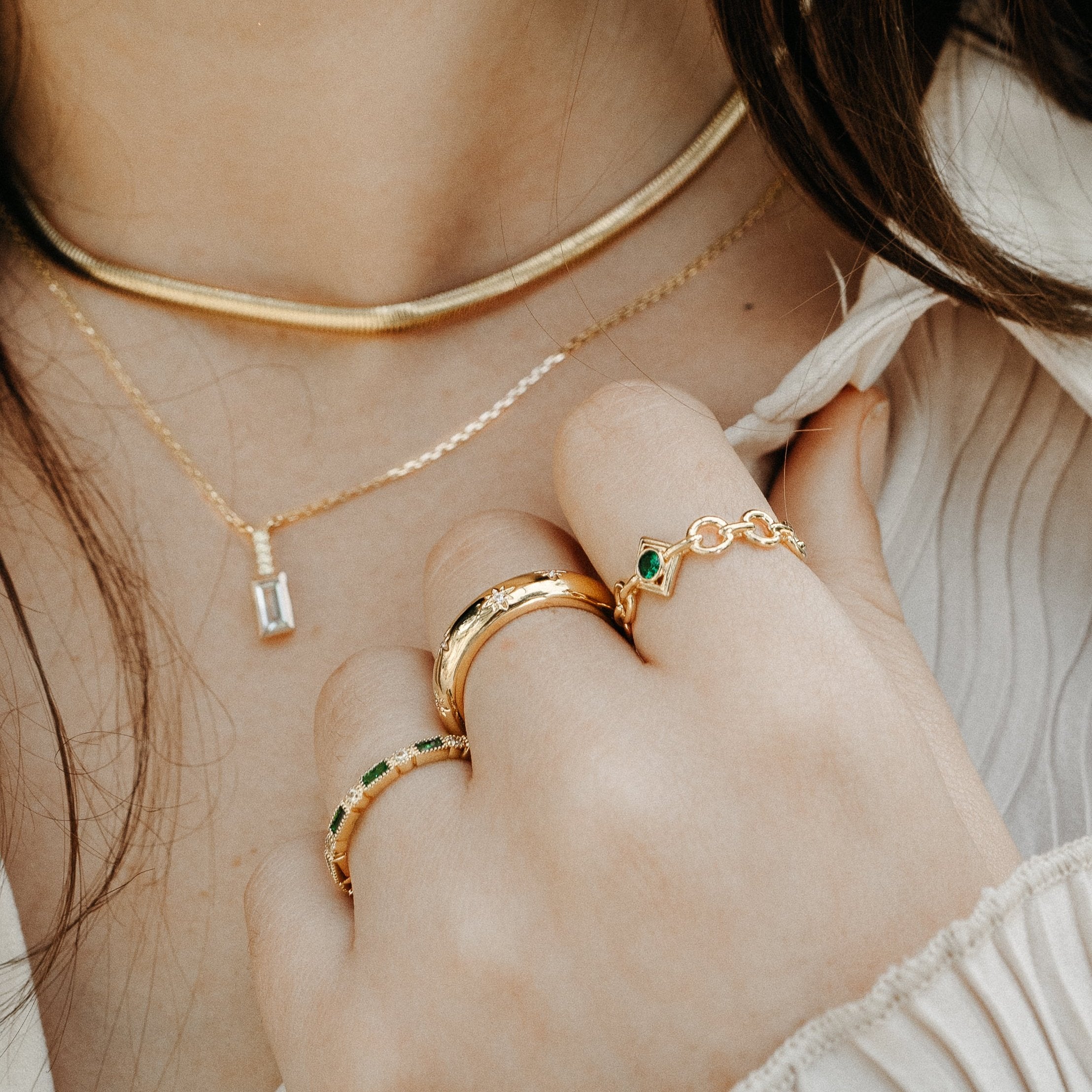 Composition de bagues plaqué or