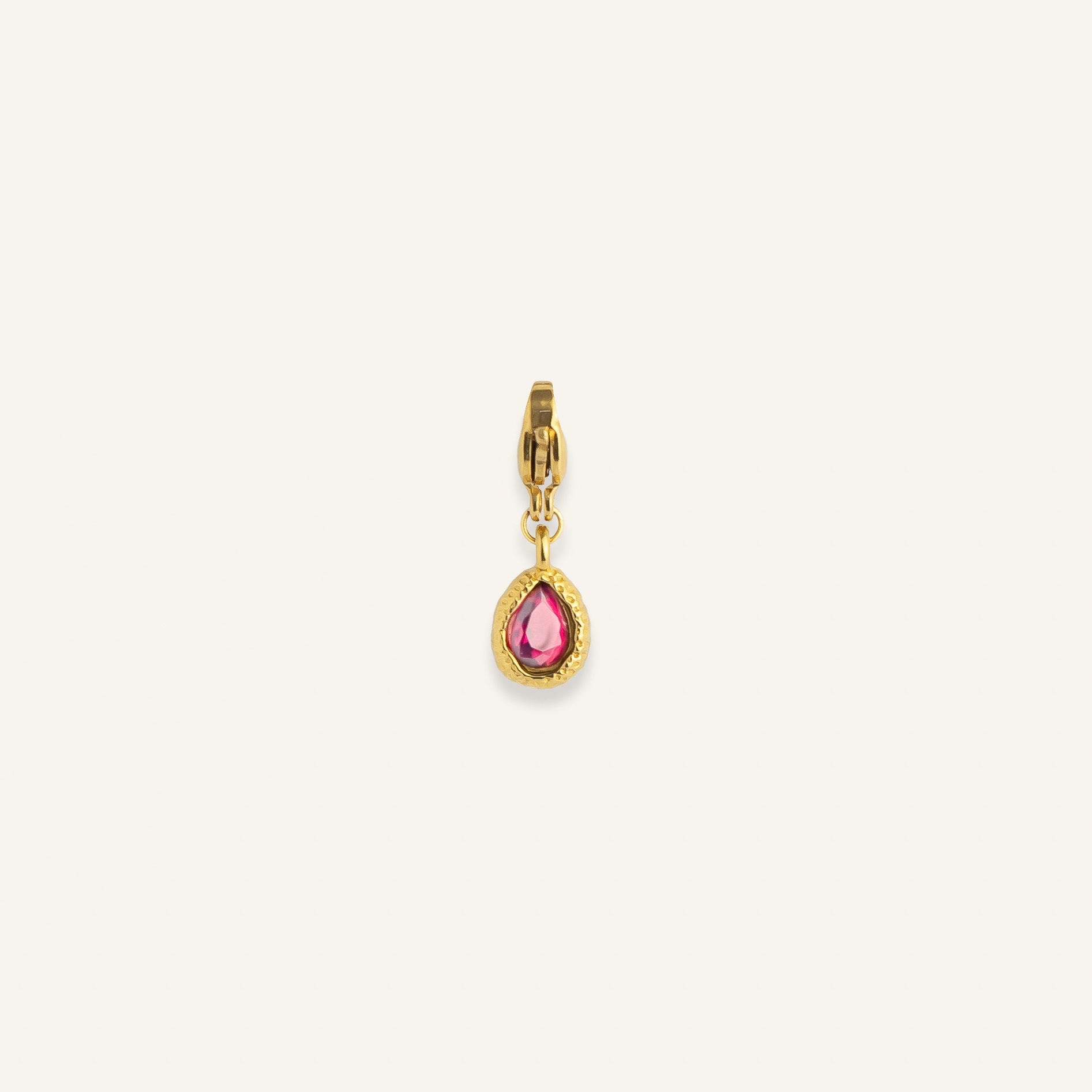 Charms goutte pierre colorée acier inoxydable pour collier à composer