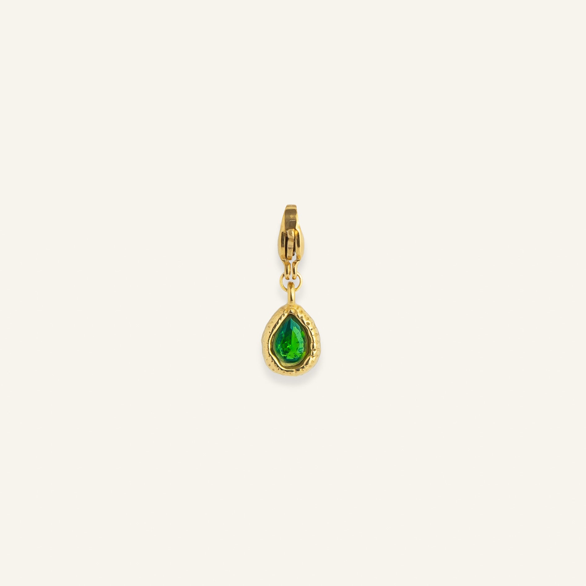 Charms goutte pierre colorée acier inoxydable pour collier à composer