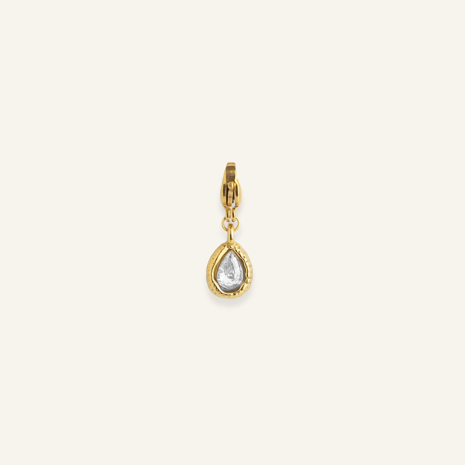 Charms goutte pierre colorée acier inoxydable pour collier à composer