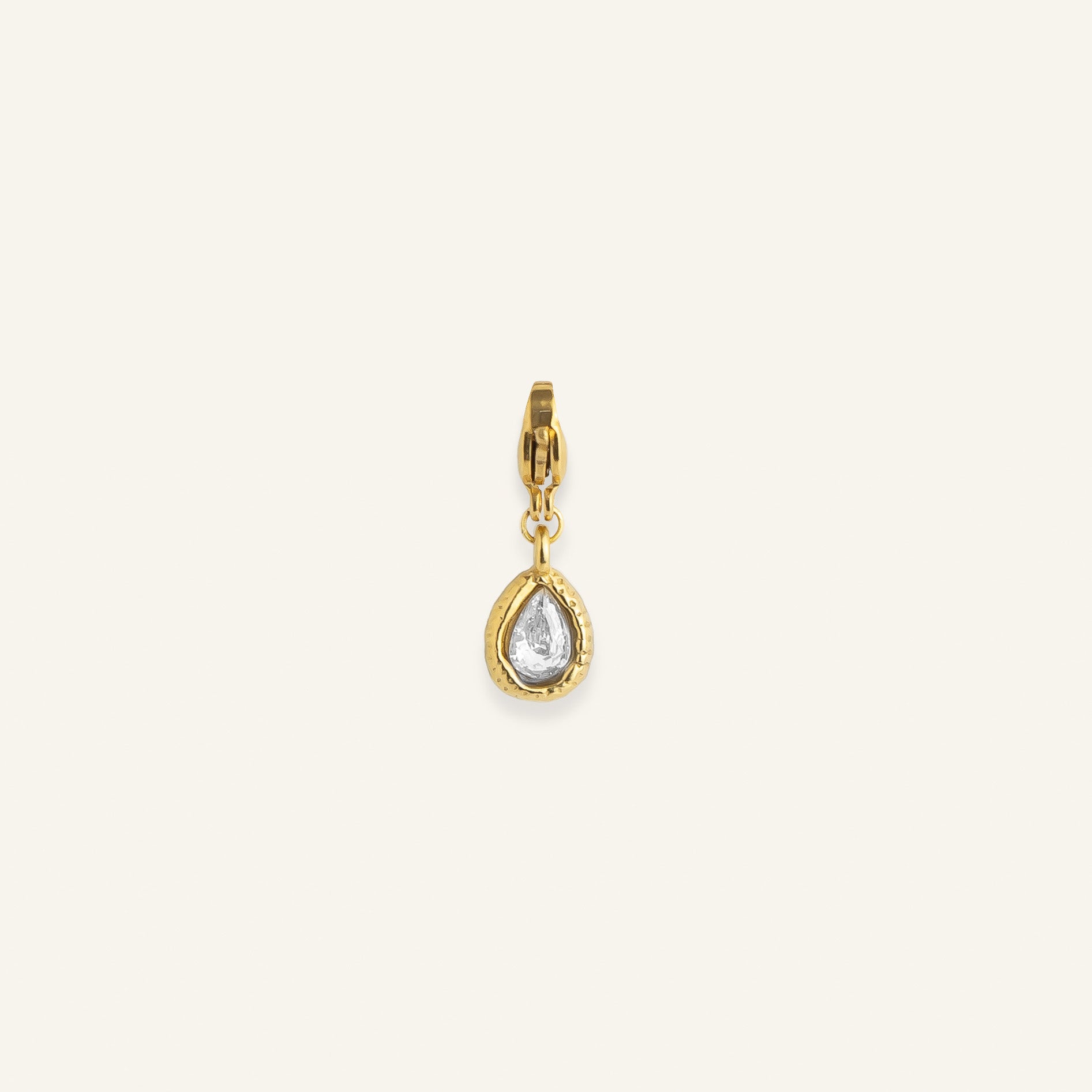 Charms goutte pierre colorée acier inoxydable pour collier à composer