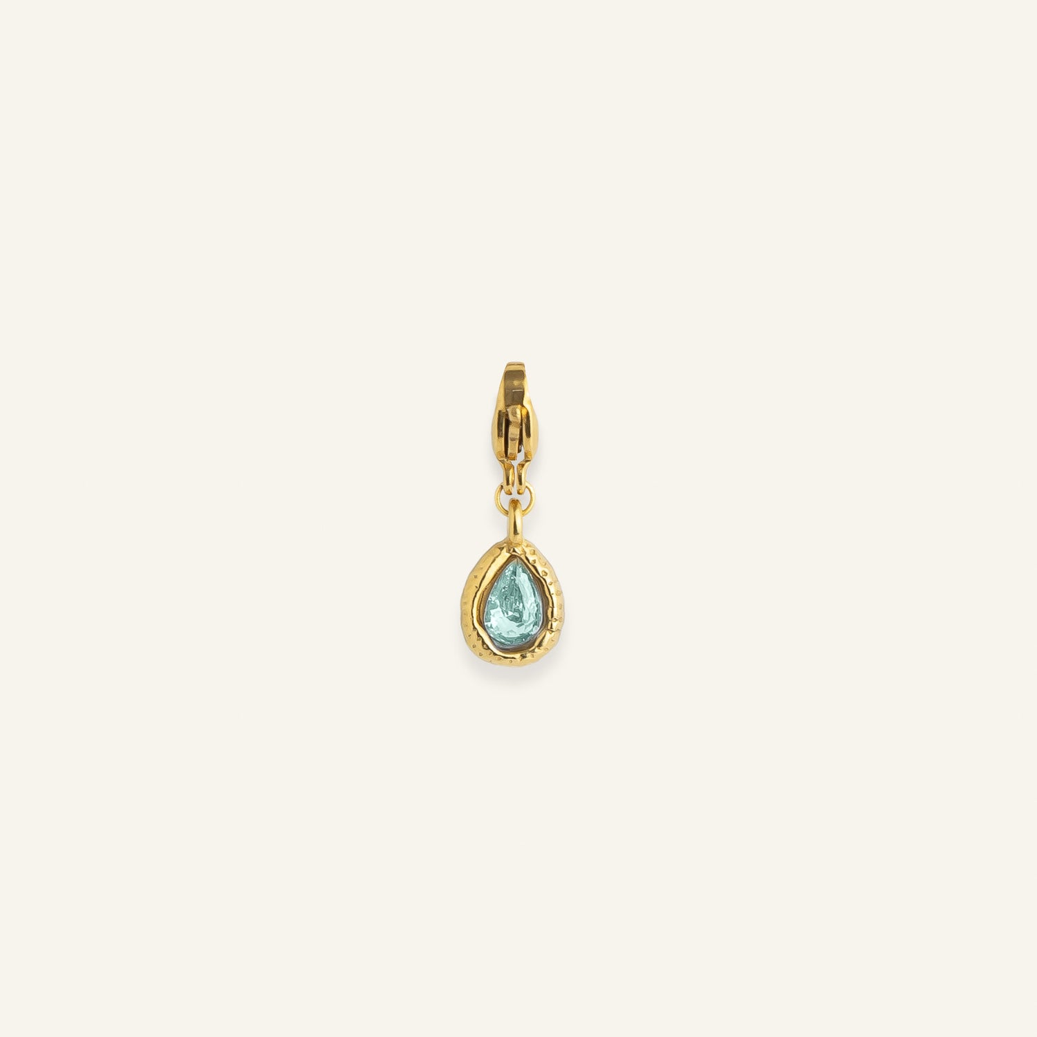 Charms goutte pierre colorée acier inoxydable pour collier à composer