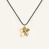 Collier fleur acier inoxydable doré sur cordon
