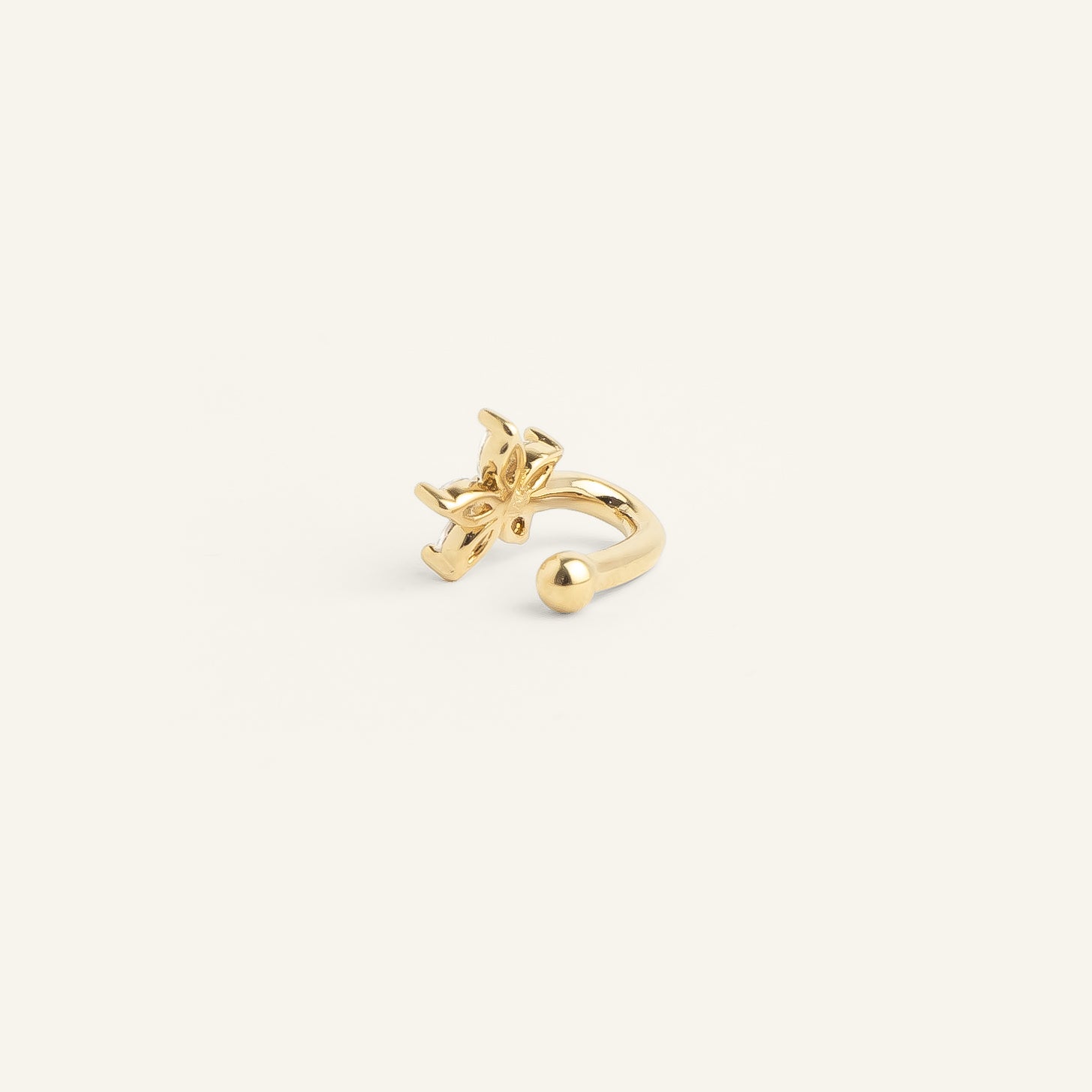Earcuff fleur plaqué or femme hélix