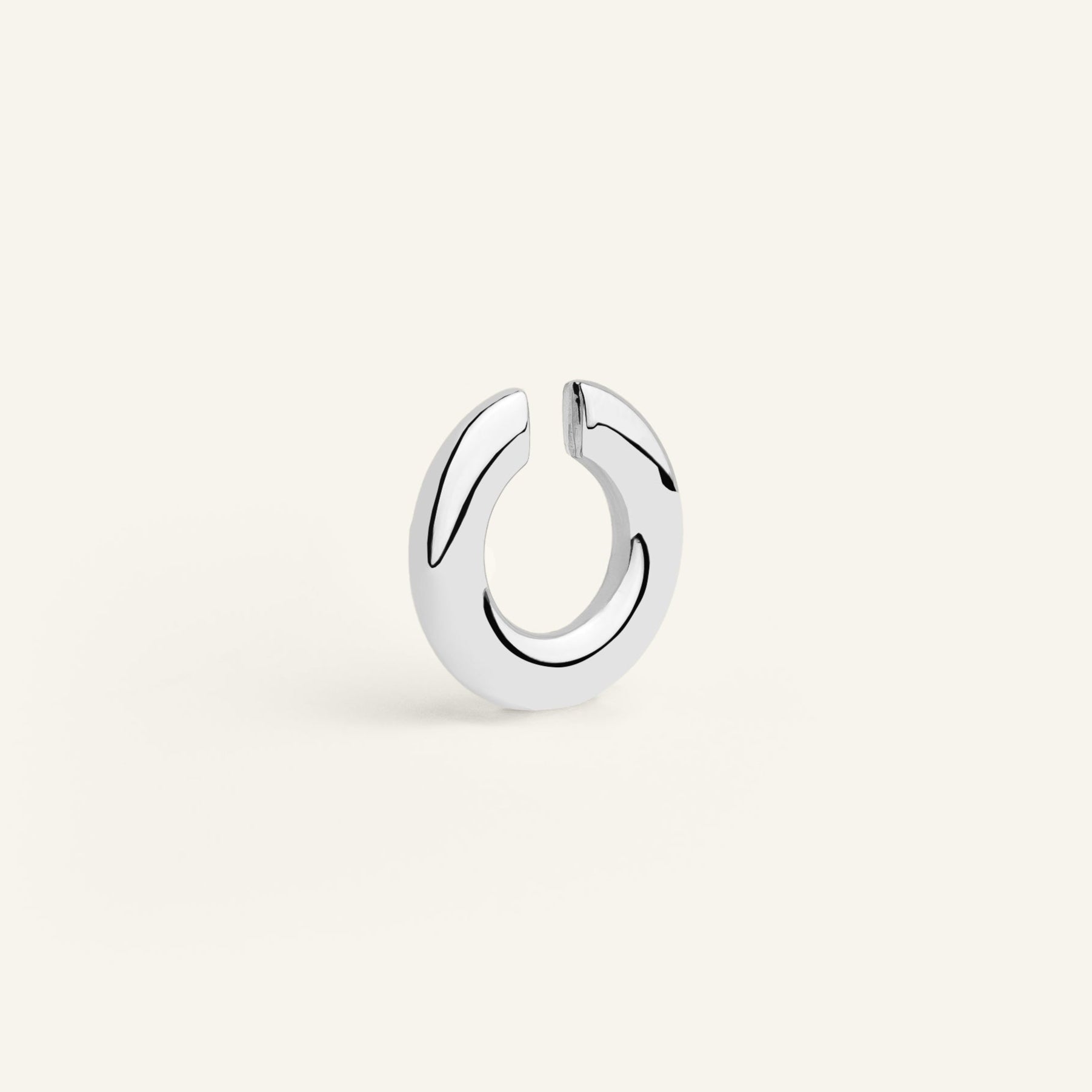 Grosse earcuff acier inoxydable argenté