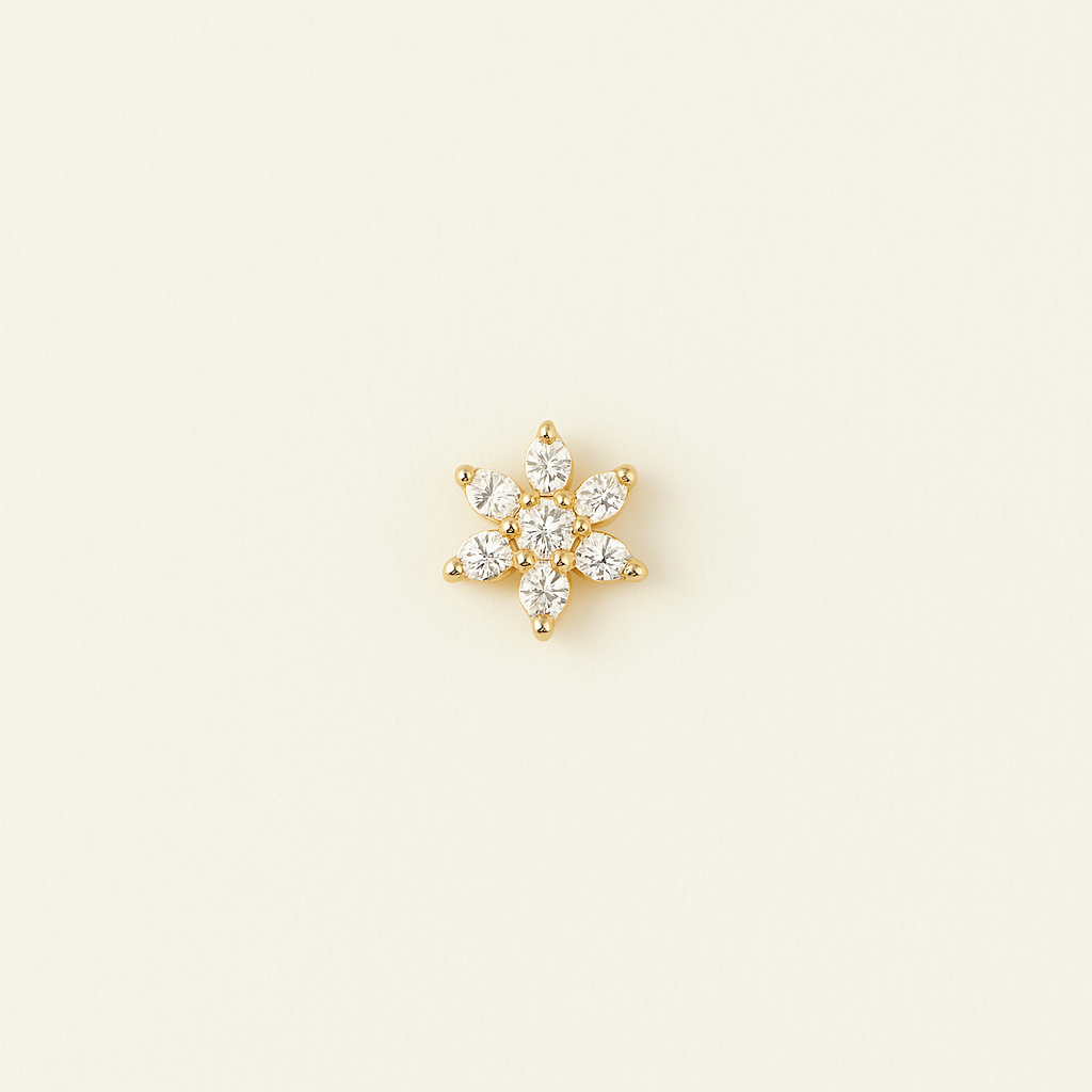 Boucle Fleur Mia - blanc