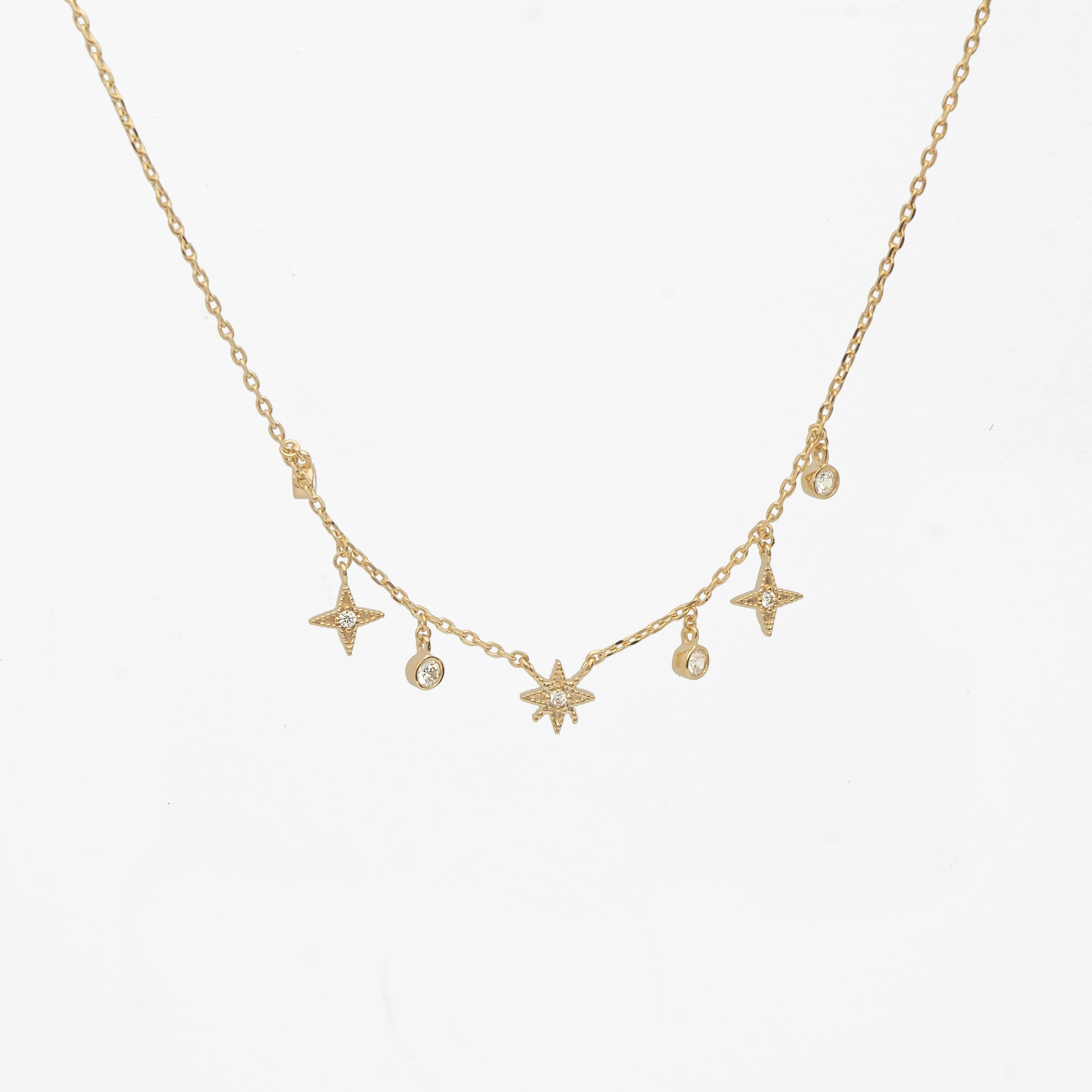 Collier femme plaqué or étoile