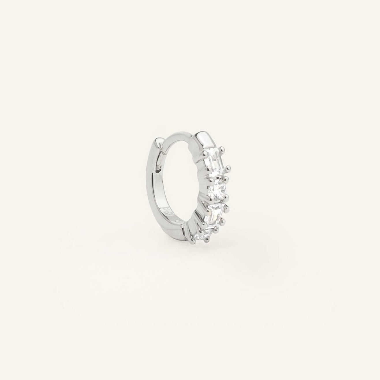 Mini créole argent 925 serties de pierres de zirconiums