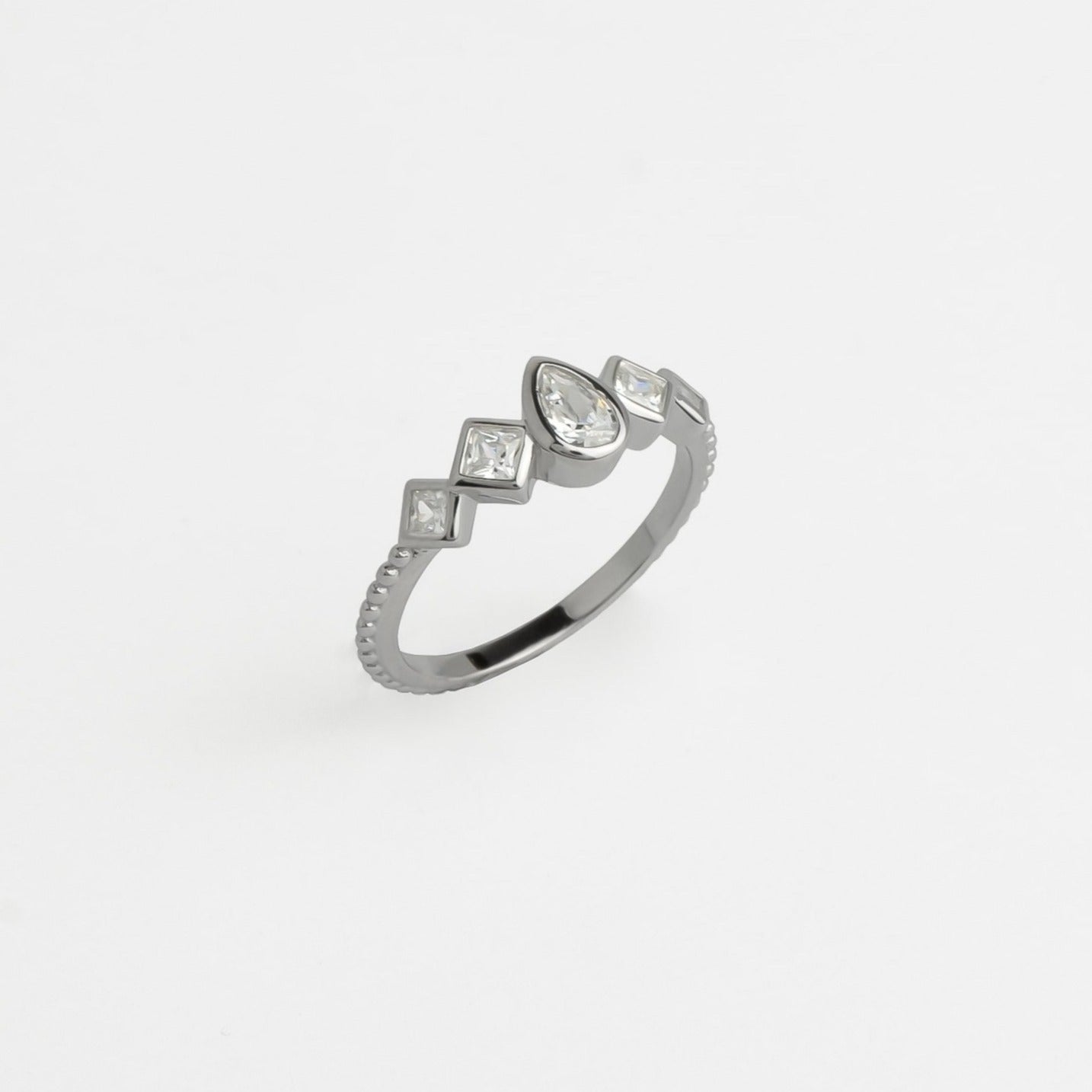 Bague femme argent zircons