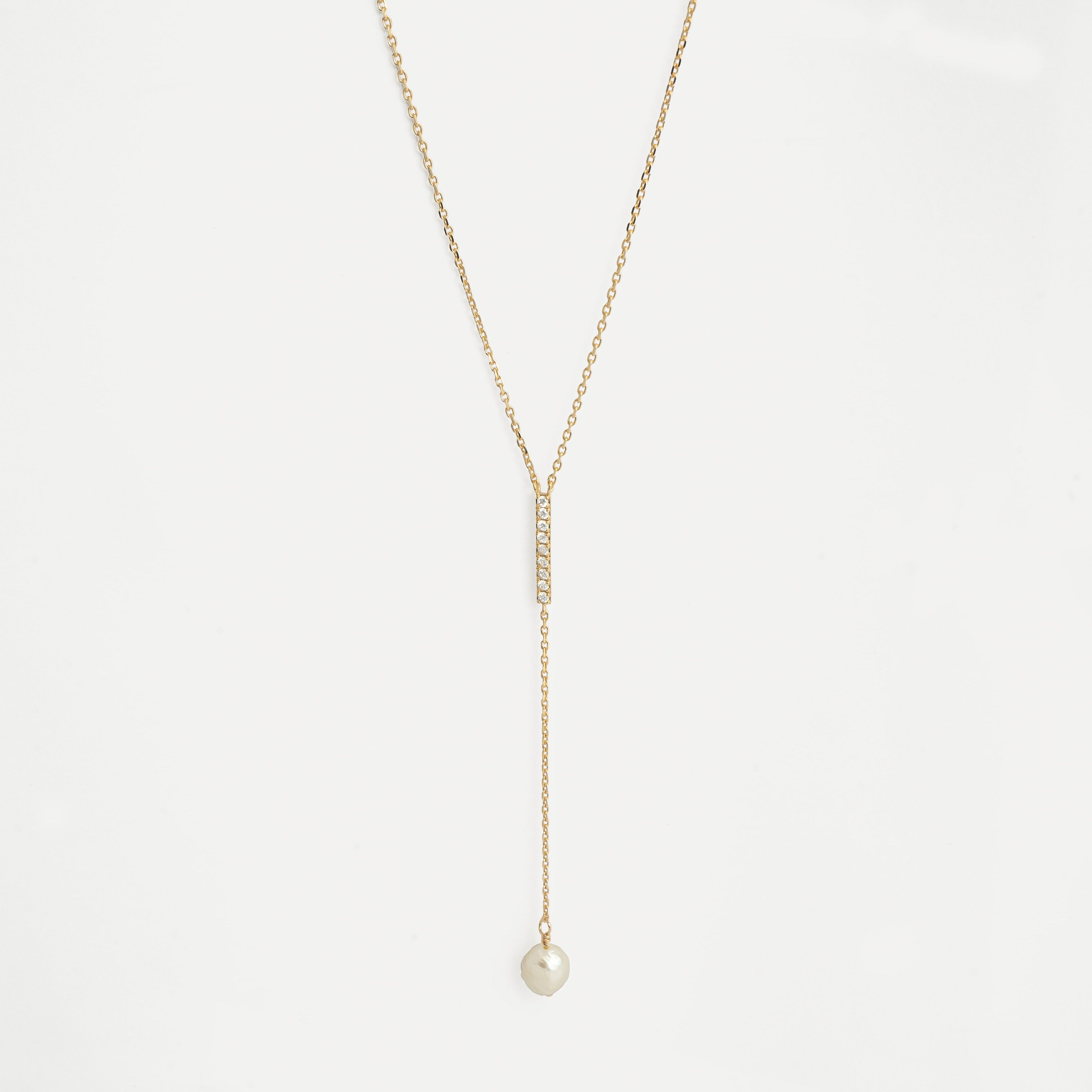 Collier pendant plaqué or avec perle de culture