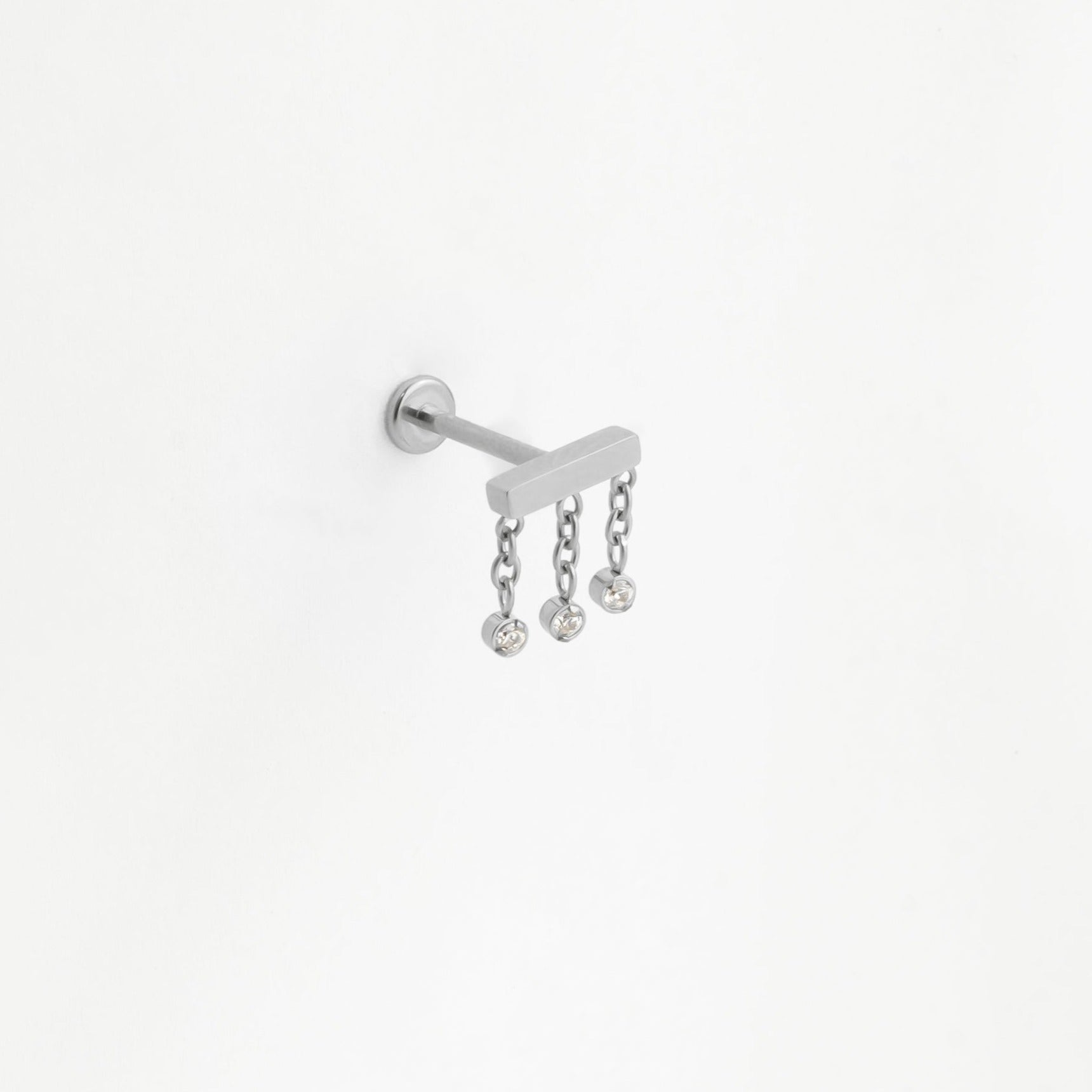 Piercing titane argenté