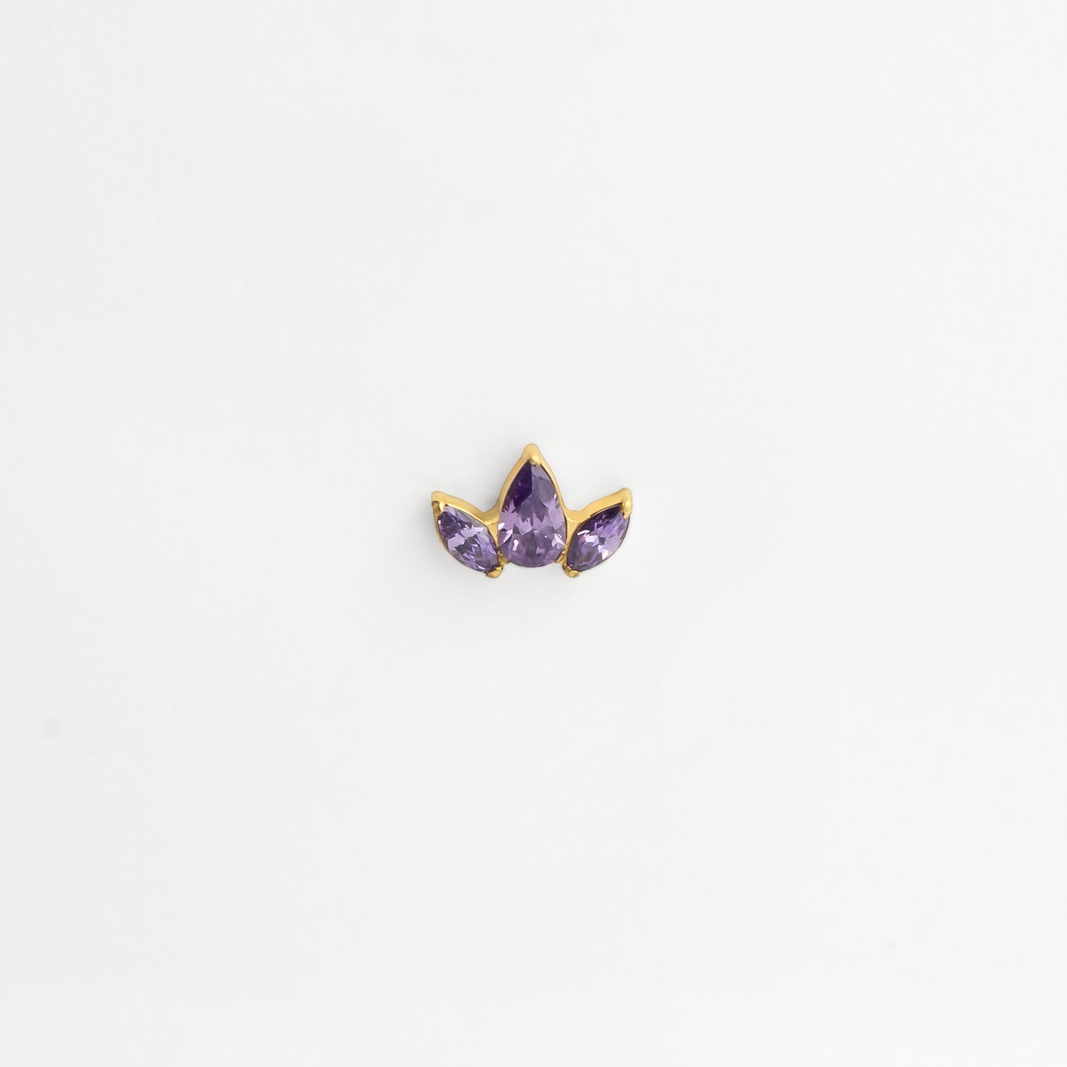 Piercing titane doré améthyste