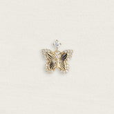 Boucle Papillon Butterfly en plaqué or sertie de zircons blancs