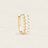 Créoles femme en plaqué or serties de plusieurs pierres de zircons blancs 