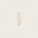 Créoles femme en plaqué or serties de plusieurs pierres de zircons blancs 