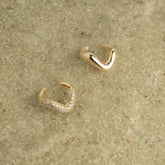 Bijoux earcuff faux piercings en plaqué or originaux sertis de pierres blanches