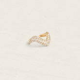 Bijou earcuff faux piercing en plaqué or original sertie de pierres blanches