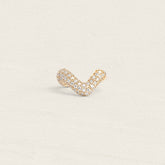 Bijou earcuff faux piercing en plaqué or original serti de pierres blanches