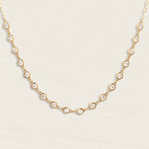 Collier Fiorella en acier inoxydable doré serti de zircons