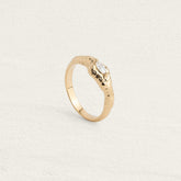 Bague Icya en plaqué or martelé sertie d&