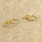 Piercing anneau clicker en acier inoxydable serti de pierres blanches et multicolores