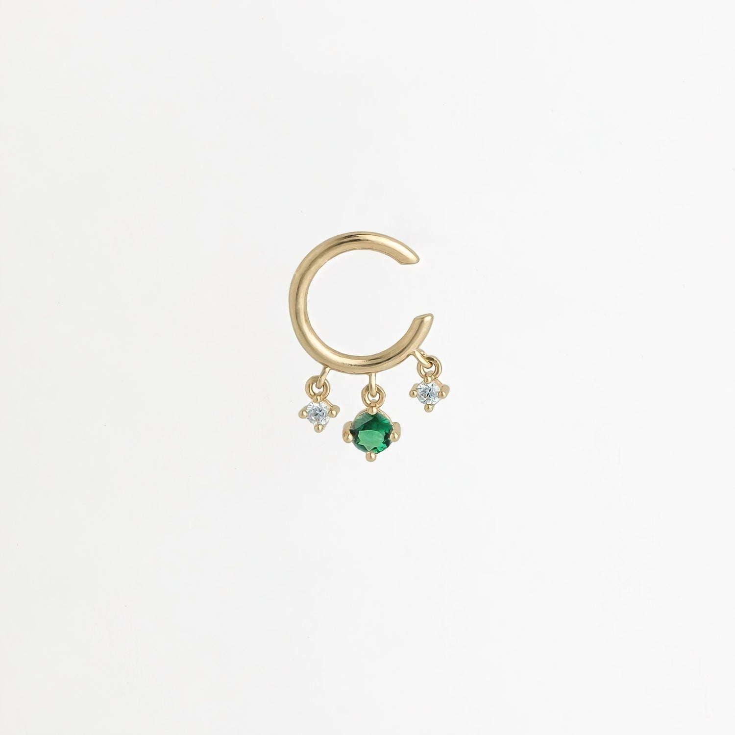 Earcuff Nyx - gold plated/green