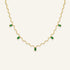 Collier femme plaqué or torsadée avec des pierres vertes