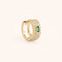 Mini créole femme plaqué or avec 37 zircons blancs et 1 vert sertis