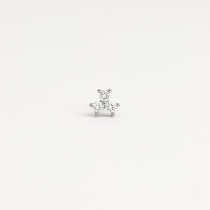 Piercing Jade - Argenté/zircons
