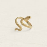 Bague serpent en plaqué or, vue de profil