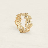 Bague Fleur Alicia en plaqué or composée de fleurs entrelacées