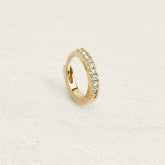 Mini créole Jenny en plaqué or sertie de zircons blancs, 10 mm
