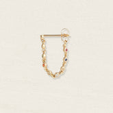 Boucle Tissaya en plaqué or à chaîne pendante sertie de zircons colorés
