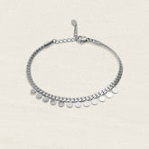 Bracelet en acier inoxydable argenté à pampilles rondes