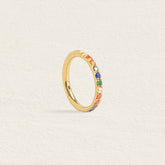 Piercing anneau en acier inoxydable serti de pierres multicolores