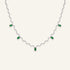 Collier femme argent torsadée avec des pierres vertes
