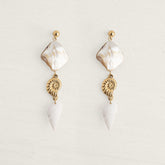 Boucles pendantes en nacre et coquillage