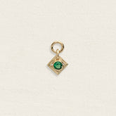 Boucle Nessya en plaqué or à pendentif losange serti d&