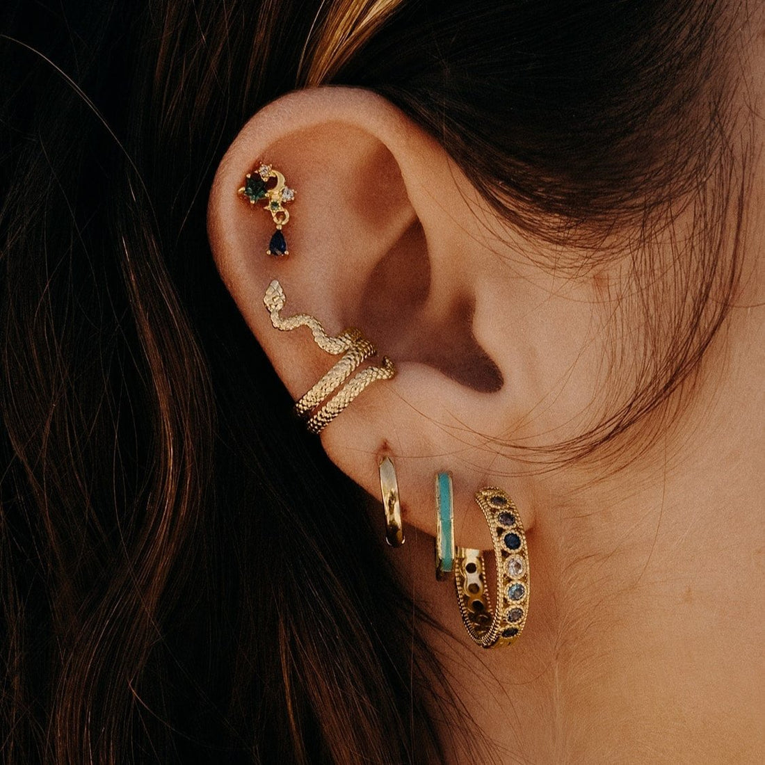 Piercing Esther - azul/verde
