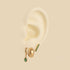 Composition oreille bijoux plaqué or pierres vertes
