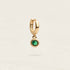 Mini créole Olivia en plaqué or avec pendentif zircon vert rond