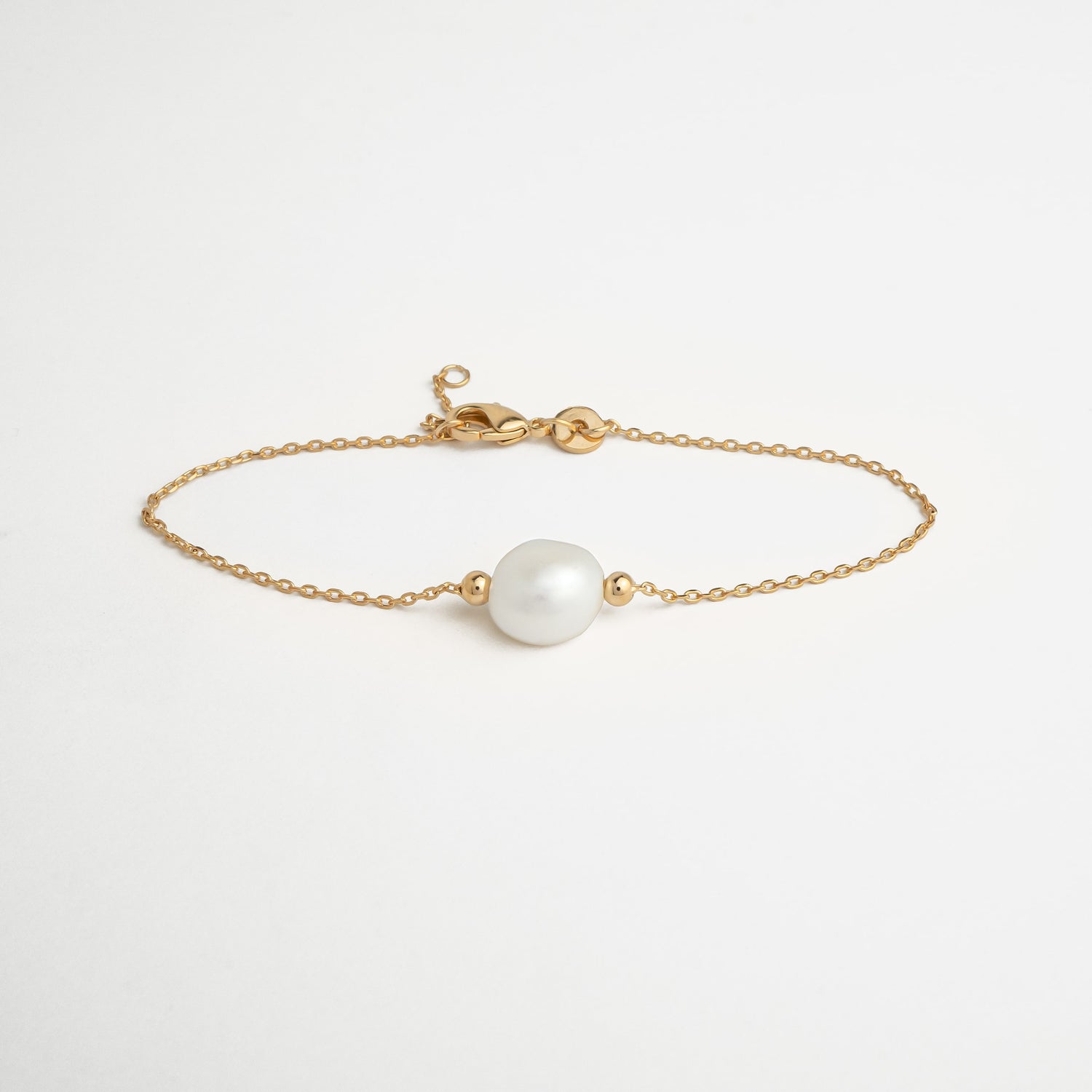 Bracelet femme plaqué or avec perle de culture
