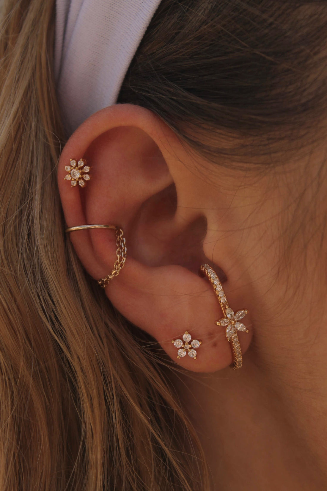 Paola piercing - gold/zircon