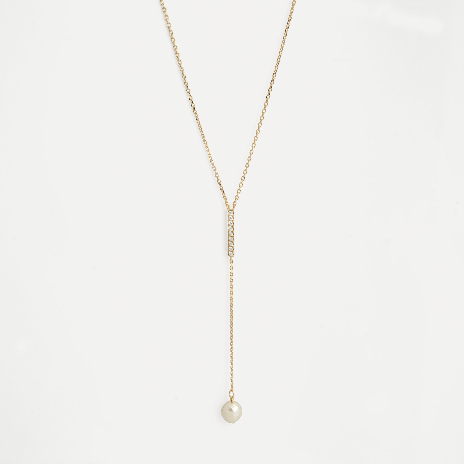 Collier pendant plaqué or avec perle de culture